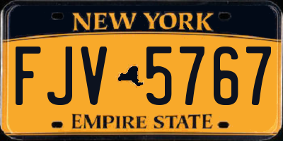 NY license plate FJV5767
