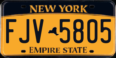 NY license plate FJV5805