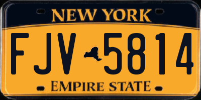 NY license plate FJV5814