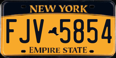 NY license plate FJV5854