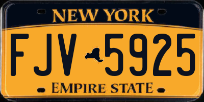 NY license plate FJV5925
