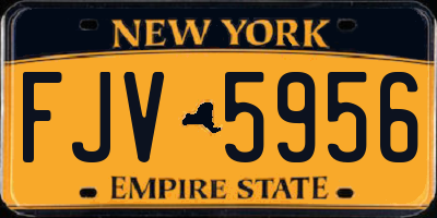 NY license plate FJV5956