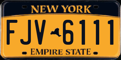 NY license plate FJV6111