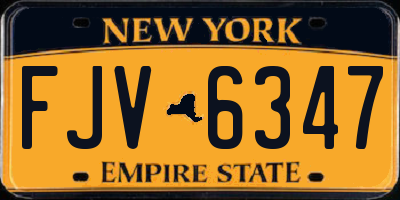 NY license plate FJV6347