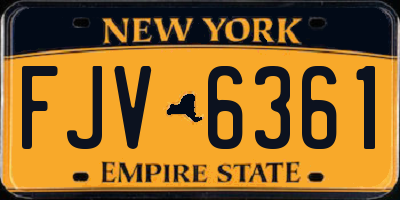 NY license plate FJV6361