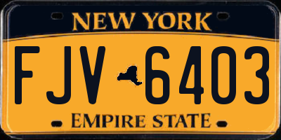 NY license plate FJV6403