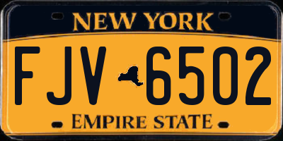 NY license plate FJV6502