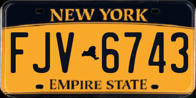 NY license plate FJV6743