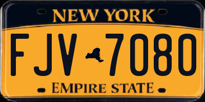 NY license plate FJV7080