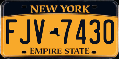 NY license plate FJV7430