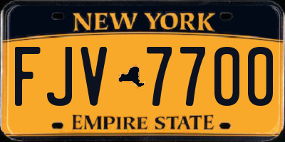 NY license plate FJV7700