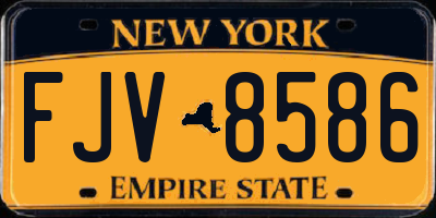 NY license plate FJV8586