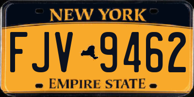 NY license plate FJV9462