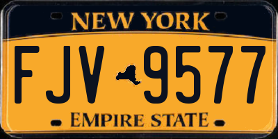 NY license plate FJV9577