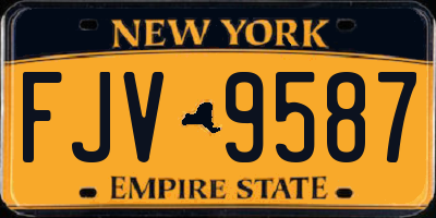 NY license plate FJV9587