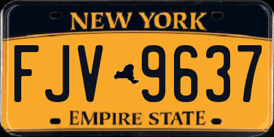 NY license plate FJV9637
