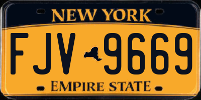 NY license plate FJV9669