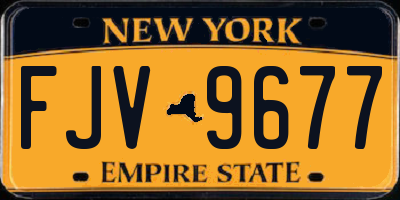 NY license plate FJV9677