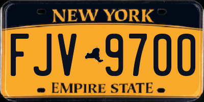 NY license plate FJV9700