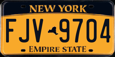 NY license plate FJV9704