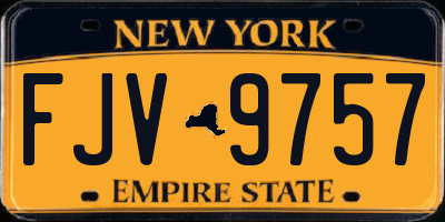 NY license plate FJV9757