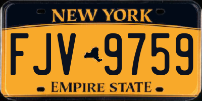 NY license plate FJV9759