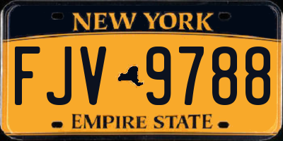 NY license plate FJV9788