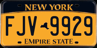NY license plate FJV9929