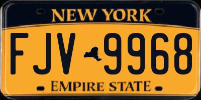 NY license plate FJV9968