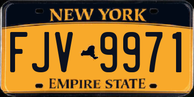 NY license plate FJV9971