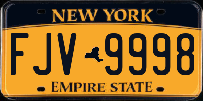 NY license plate FJV9998