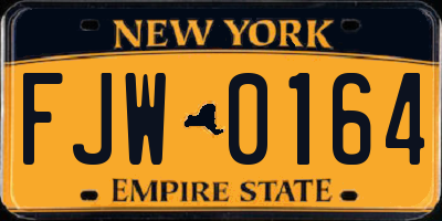NY license plate FJW0164
