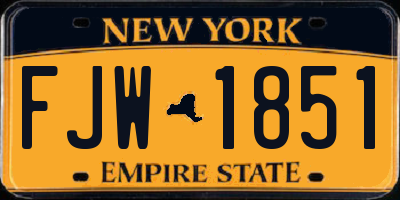 NY license plate FJW1851