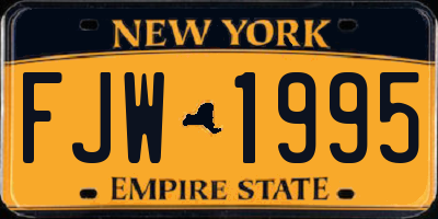 NY license plate FJW1995