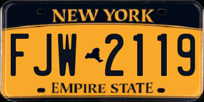 NY license plate FJW2119