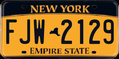 NY license plate FJW2129