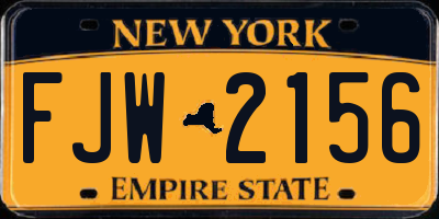 NY license plate FJW2156