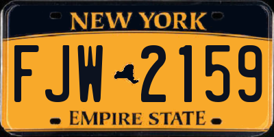 NY license plate FJW2159