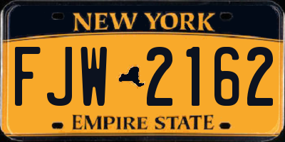 NY license plate FJW2162