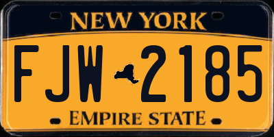 NY license plate FJW2185