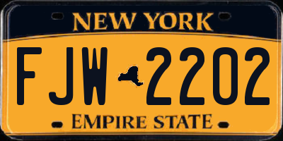 NY license plate FJW2202