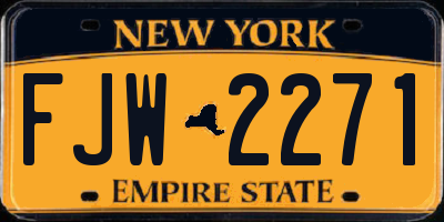 NY license plate FJW2271