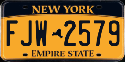 NY license plate FJW2579