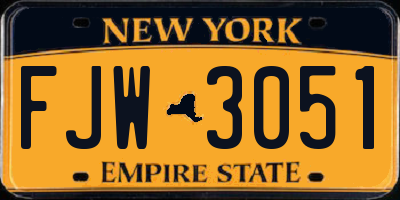 NY license plate FJW3051