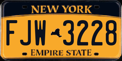 NY license plate FJW3228