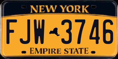 NY license plate FJW3746