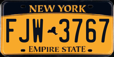 NY license plate FJW3767