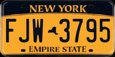 NY license plate FJW3795