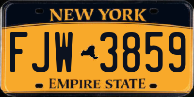 NY license plate FJW3859