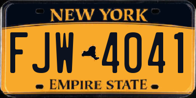 NY license plate FJW4041